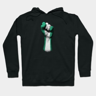 Flag of Nigeria on a Raised Clenched Fist Hoodie